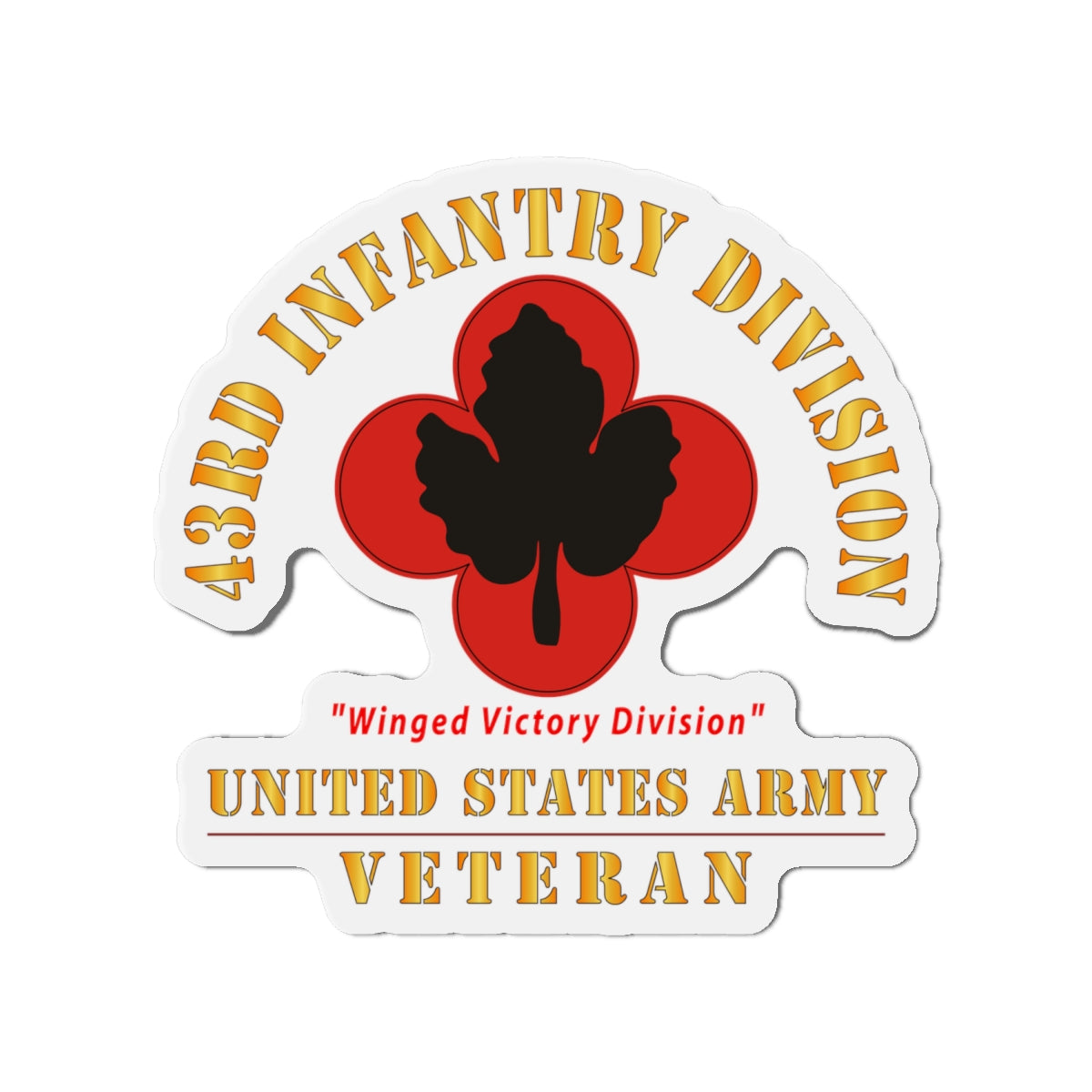 Die-Cut Magnets - Army - SSI - 43rd Infantry Division - Winged Victory Division - US Army Veteran X 300