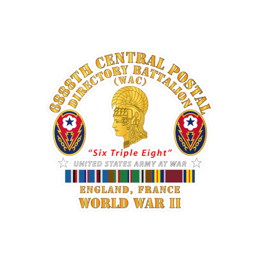 Kiss-Cut Vinyl Decals - Army - 6888th Central Postal Directory Battalion - WWII w EU SVC