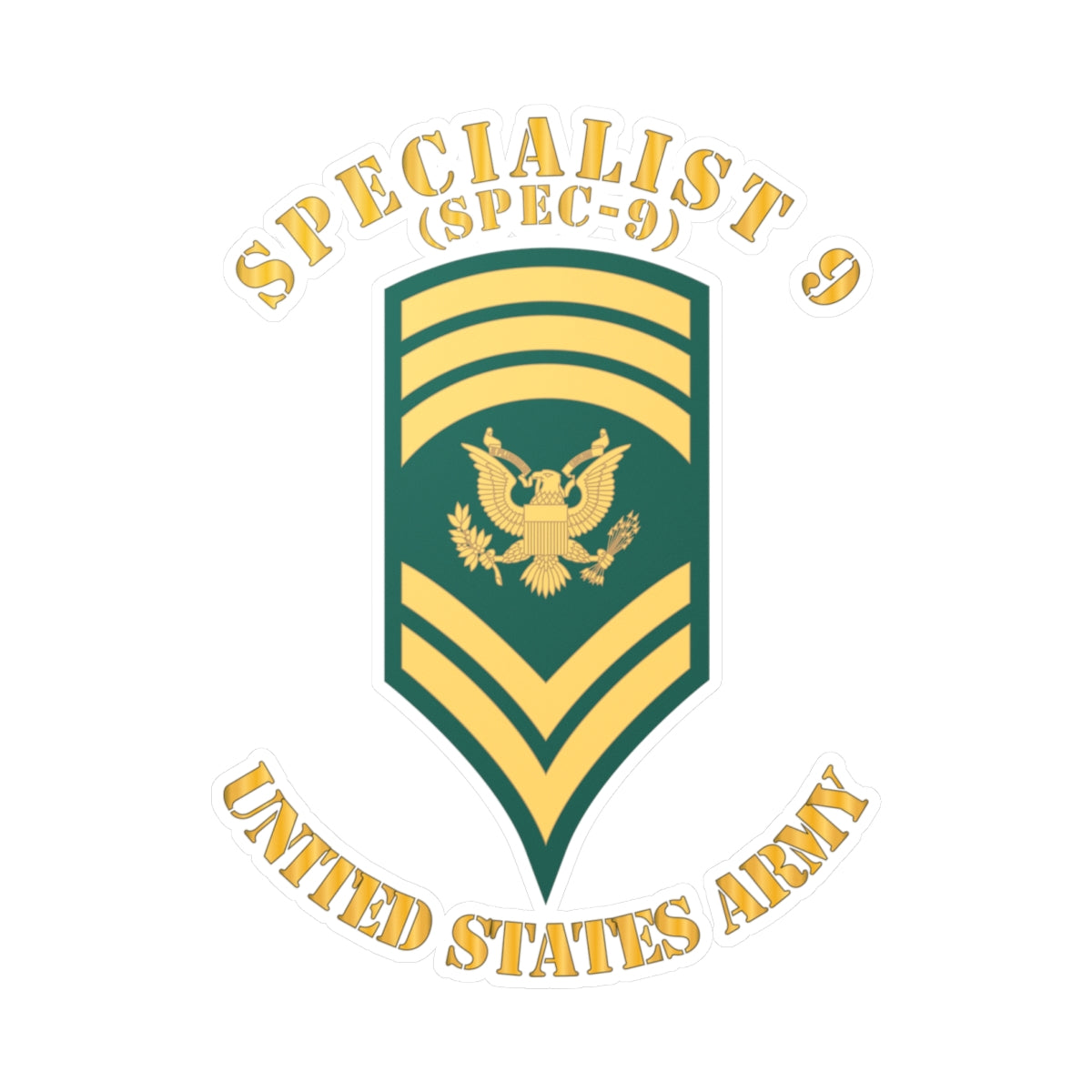 Kiss-Cut Vinyl Decals - Army - Enlisted - SPEC 9 - Specialist 9  - Std X 300