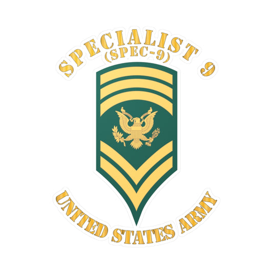 Kiss-Cut Vinyl Decals - Army - Enlisted - SPEC 9 - Specialist 9  - Std X 300