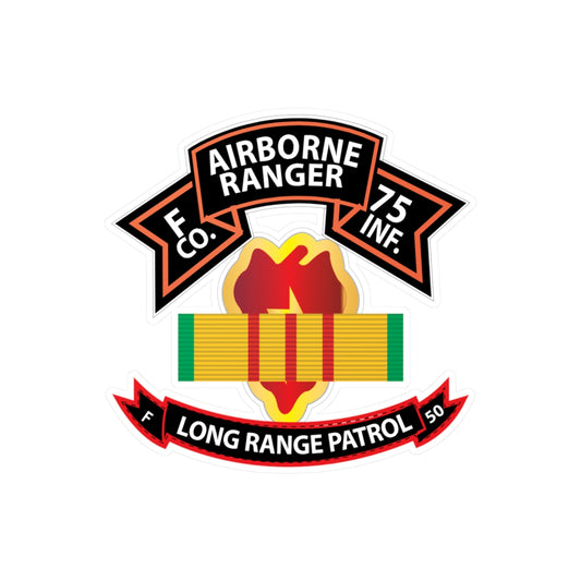 Kiss-Cut Vinyl Decals - SSI - Vietnam - F Co 75th Ranger - 25th Infantry Division - VN Ribbon - LRSD  X 300