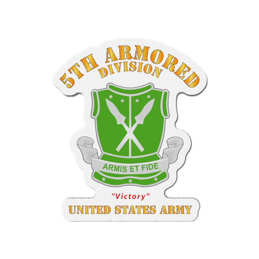 Die-Cut Magnets - Army - DUI - 5th Armored Division - Victory - US Army X 300