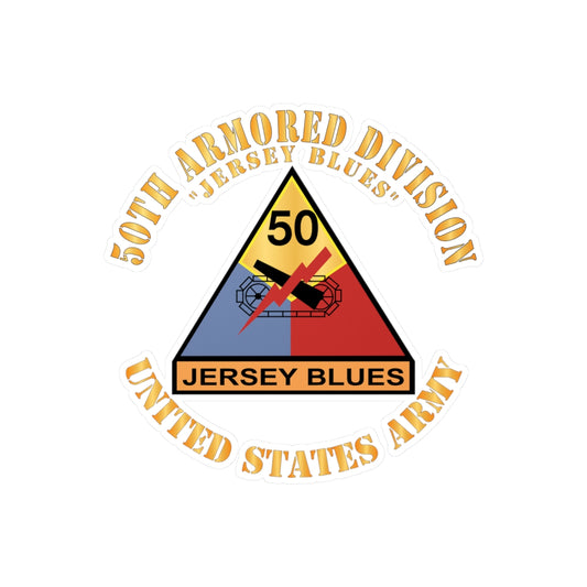 Kiss-Cut Vinyl Decals - Army - 50th Armored Division - SSI - Jersey Blues - Jersey Blues - US Army X 300