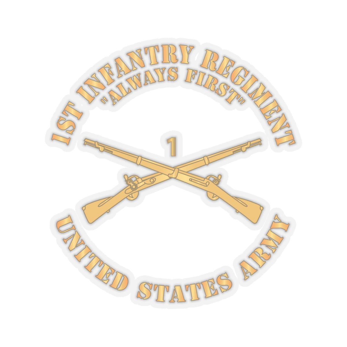 Kiss-Cut Stickers - Army - 1st Infantry Regiment Branch - Always First - US Army X 300