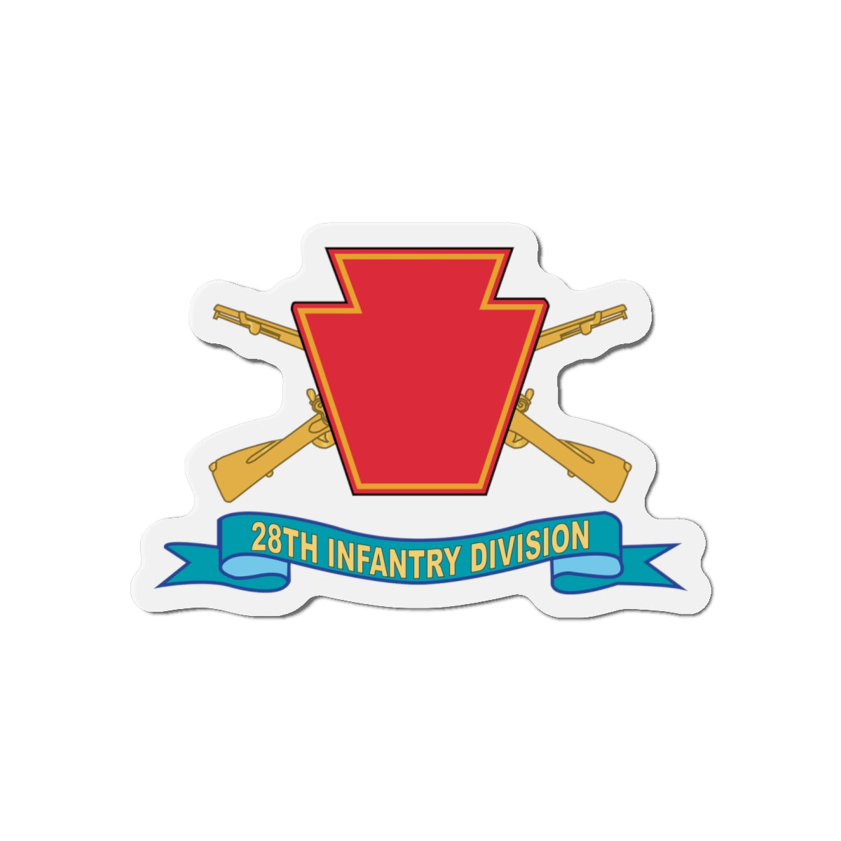 Die-Cut Magnets -SSI -Army - 28th Infantry Division - w Br - SSI - Ribbon X 300