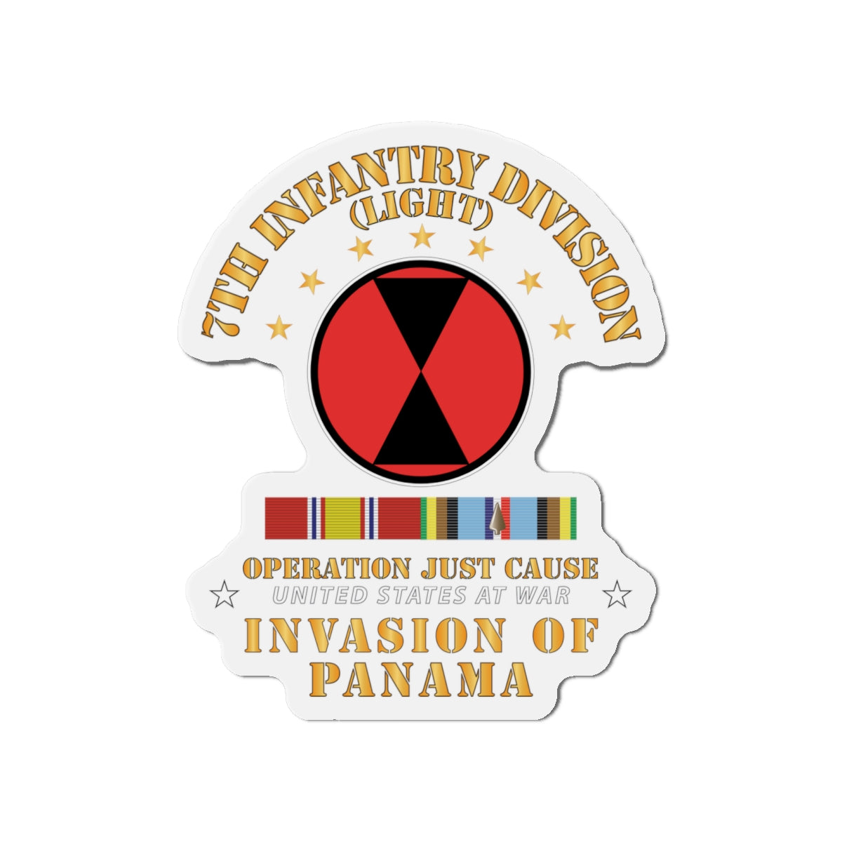 Die-Cut Magnets - Just Cause - 7th Infantry Division w Svc Ribbons X 300