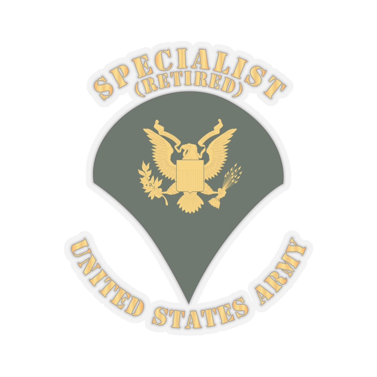 Kiss-Cut Stickers - Army - Specialist - SP4 - Retired - Flat X 300