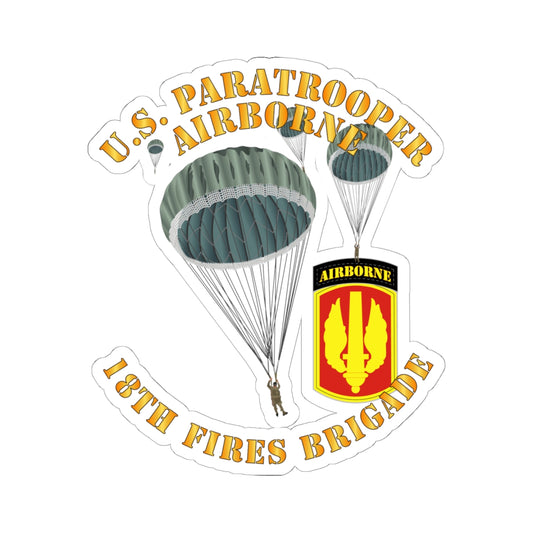 Kiss - Cut Stickers - Army - US Paratrooper - 18th Fires Brigade
