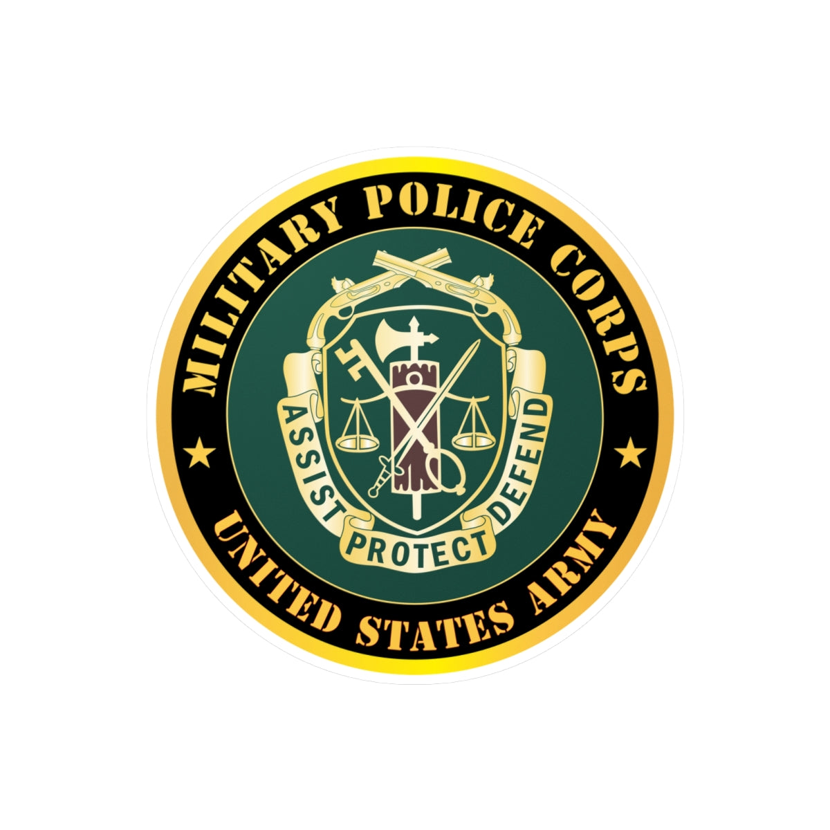 Kiss-Cut Vinyl Decals - Army - Military Police Corps Regimental Crest - United States Army X 300
