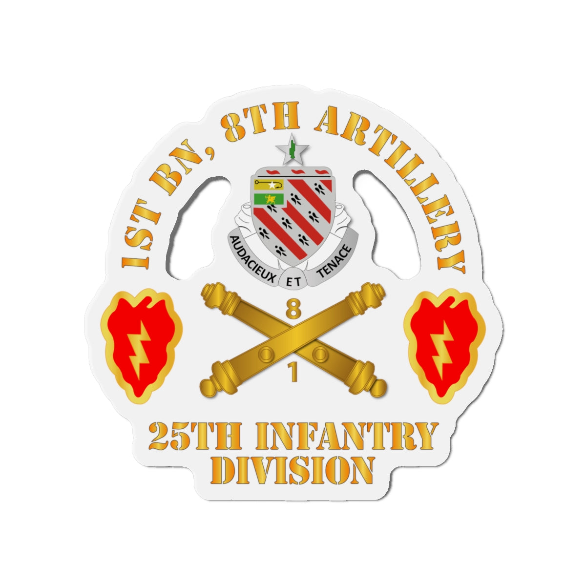 Die-Cut Magnets - Army - 1st Bn 8th Artillery w 25th ID SSI