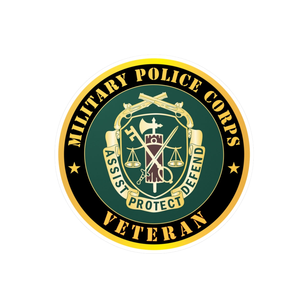 Kiss-Cut Vinyl Decals - Army - Military Police Corps Regimental Crest - Veteran X 300