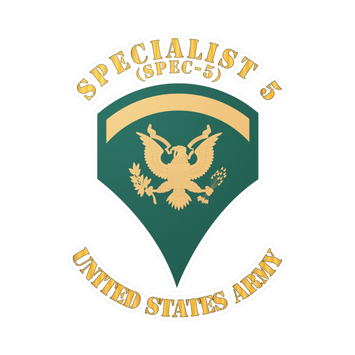 Kiss-Cut Vinyl Decals - Army - Enlisted - SPEC 5 - Specialist 5  - Std X 300