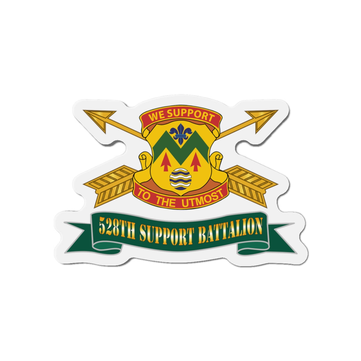 Die-Cut Magnets - Army - 528th Support Battalion w SF Br - Ribbon X 300