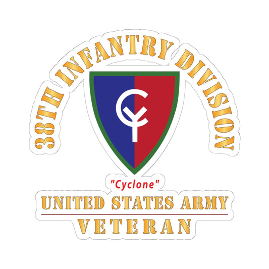 Kiss - Cut Stickers - Army - SSI - 38th Infantry Division - Cyclone - US Army Veteran X 300