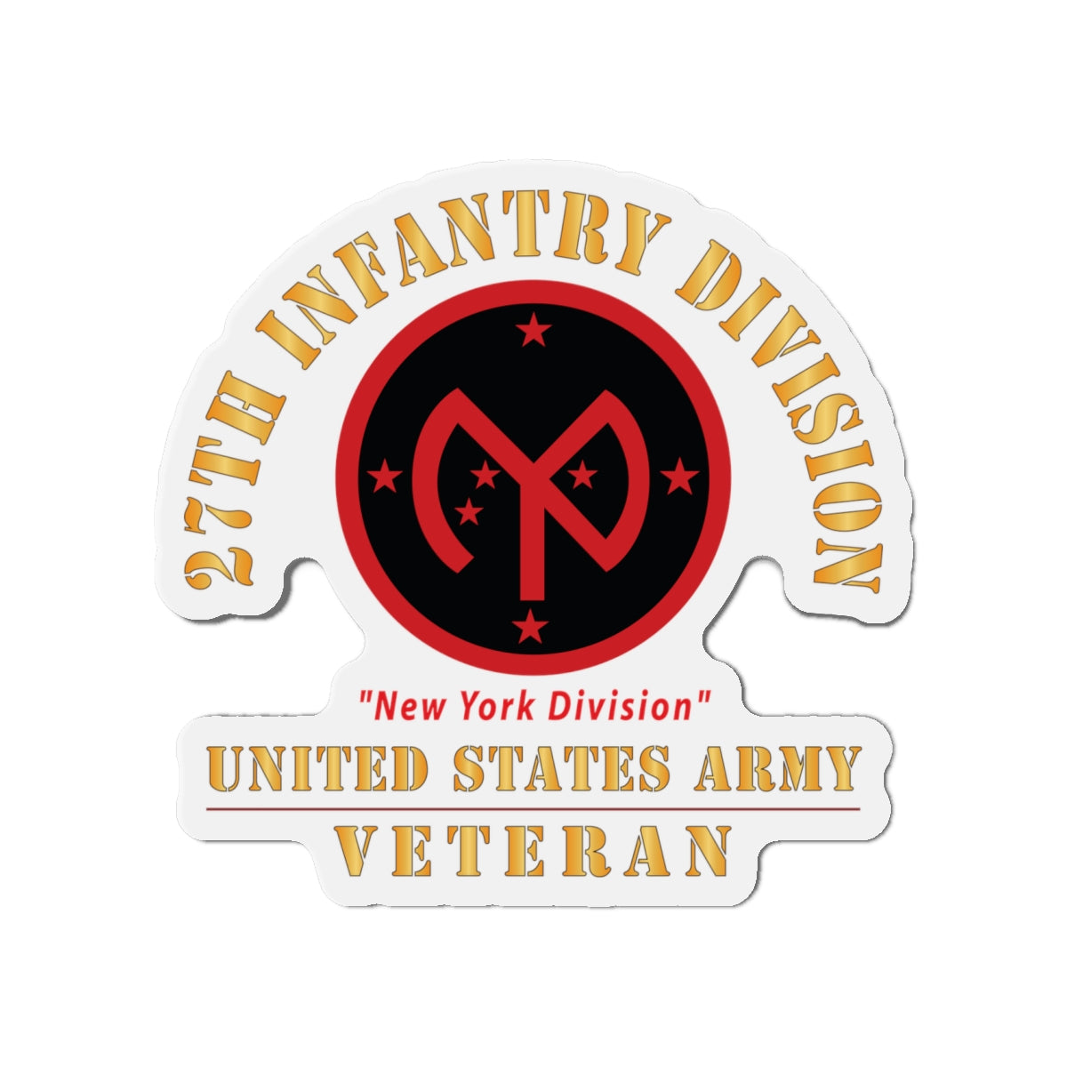 Die-Cut Magnets - Army - SSI - 27th Infantry Division - New York Division - US Army Veteran X 300