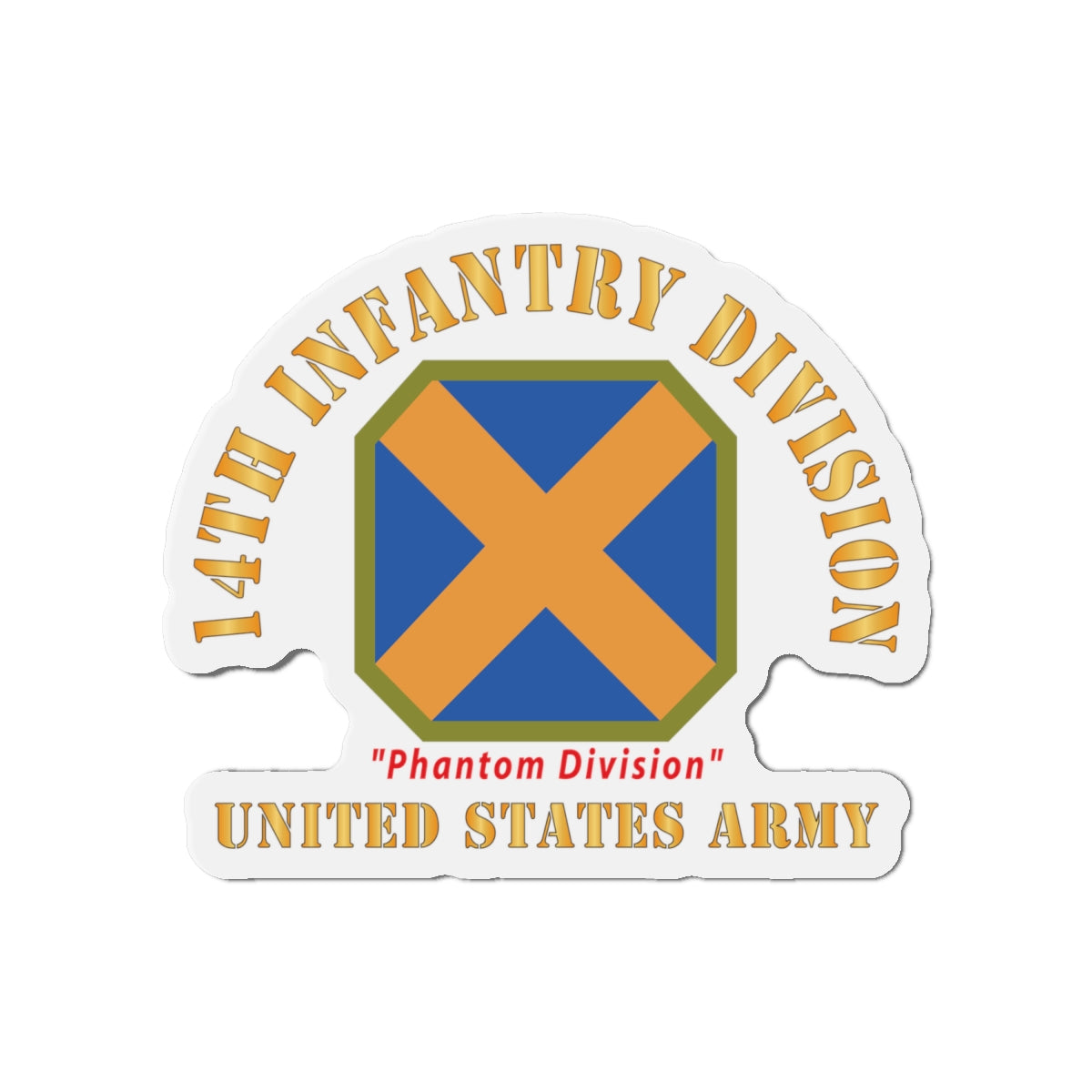 Die-Cut Magnets - Army - SSI - 14th Infantry Division - Phantom Division - US Army X 300
