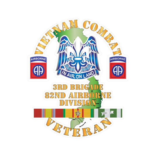 Kiss-Cut Vinyl Decals - Army - Vietnam Combat Vet - 3rd Bde 82nd Airborne Div DUI w VN SVC  wo CIB X 300