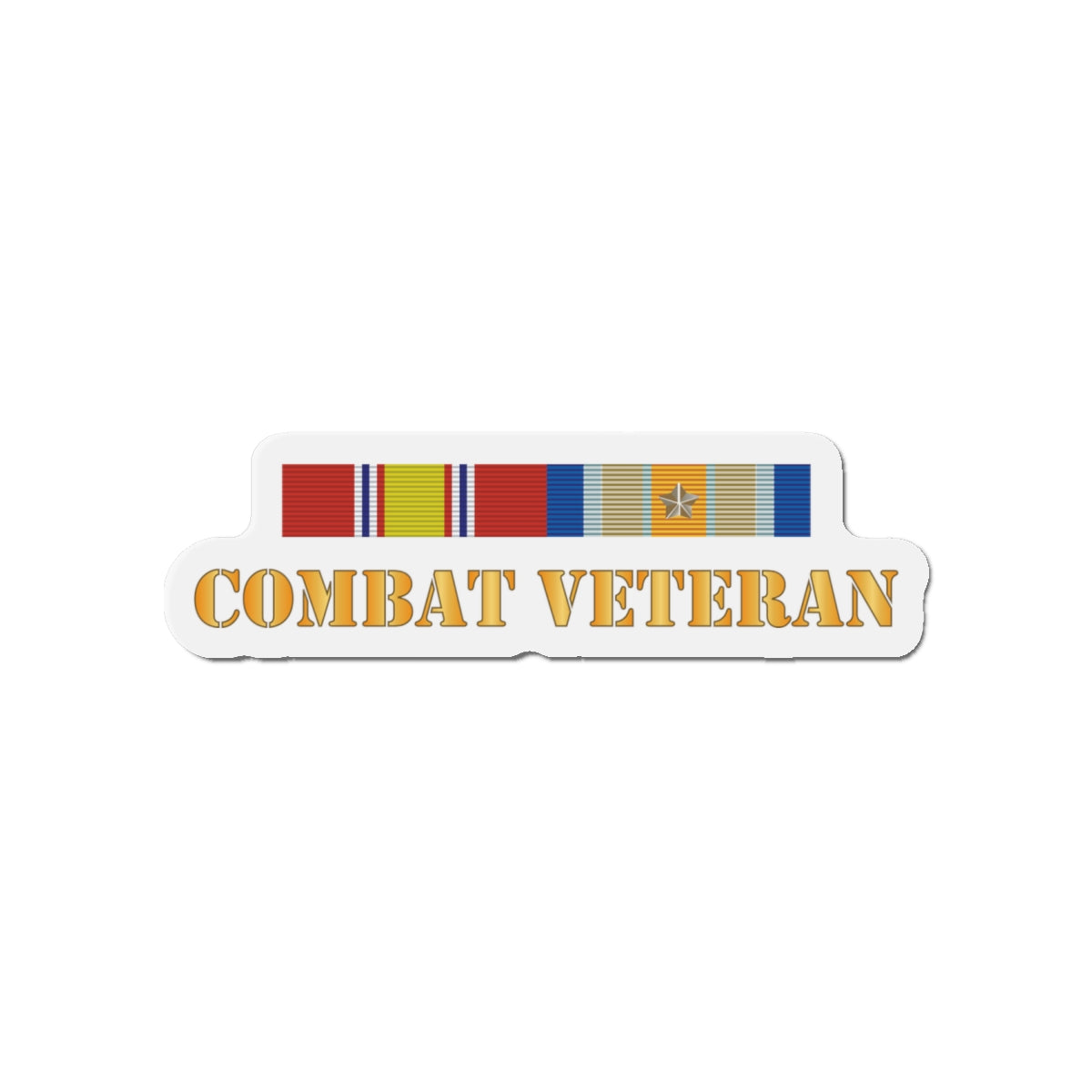Die-Cut Magnets - Army - Combat Veteran w Opn Inherent Resolve (OIR) SVC Bar  w Cbt Vet Only Txt X 300