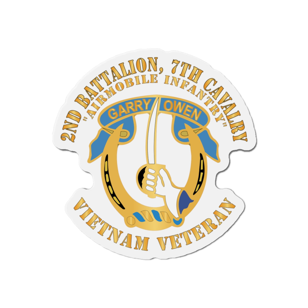 Die-Cut Magnets -SSI - Army - 2nd Battalion, 7th Cavalry - Vietnam Veteran X 300