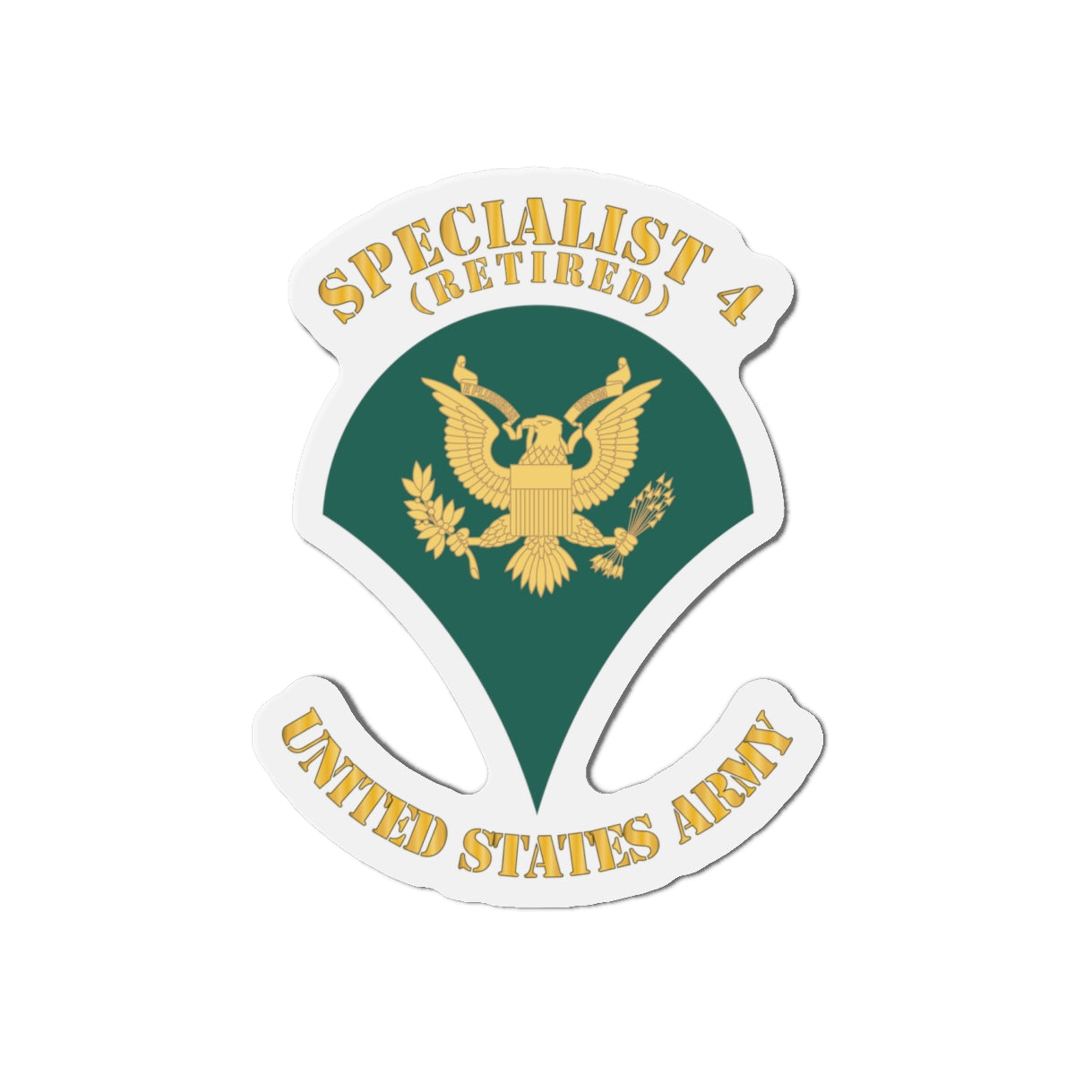 Die-Cut Magnets - Army - Enlisted - SPC 4 - Specialist 4  - Std - Retired X 300