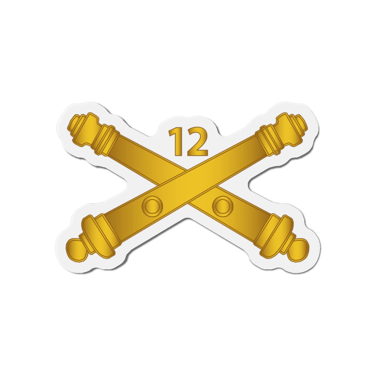 Die-Cut Magnets - Army - 12th Field Artillery Regt - Artillery Br wo Txt