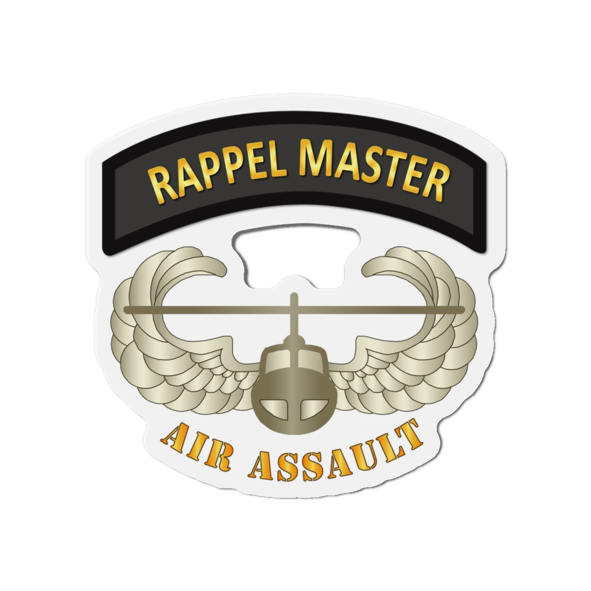 Die-Cut Magnets - Army - Rappel Master Tab w Air Assault Badge