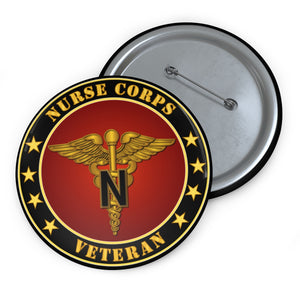 Custom Pin Buttons - Nurse Corps Veteran