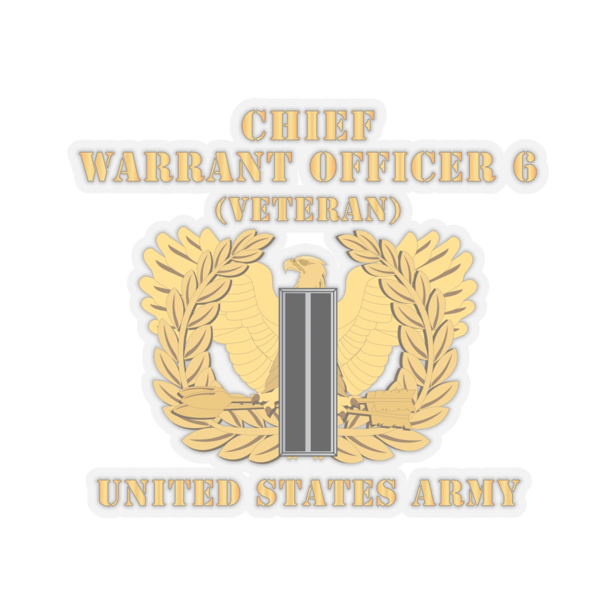 Kiss-Cut Stickers - Army - Chief Warrant Officer - CW06 - Veteran - Flat - Eagle and Bar X 300