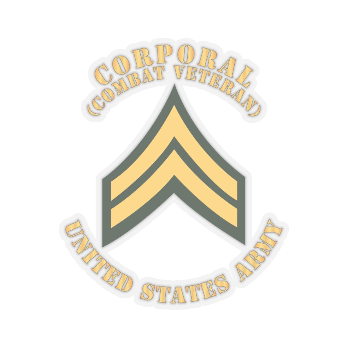 Kiss-Cut Stickers - Army - Corporal - CPL - Combat Veteran - Flat X 300