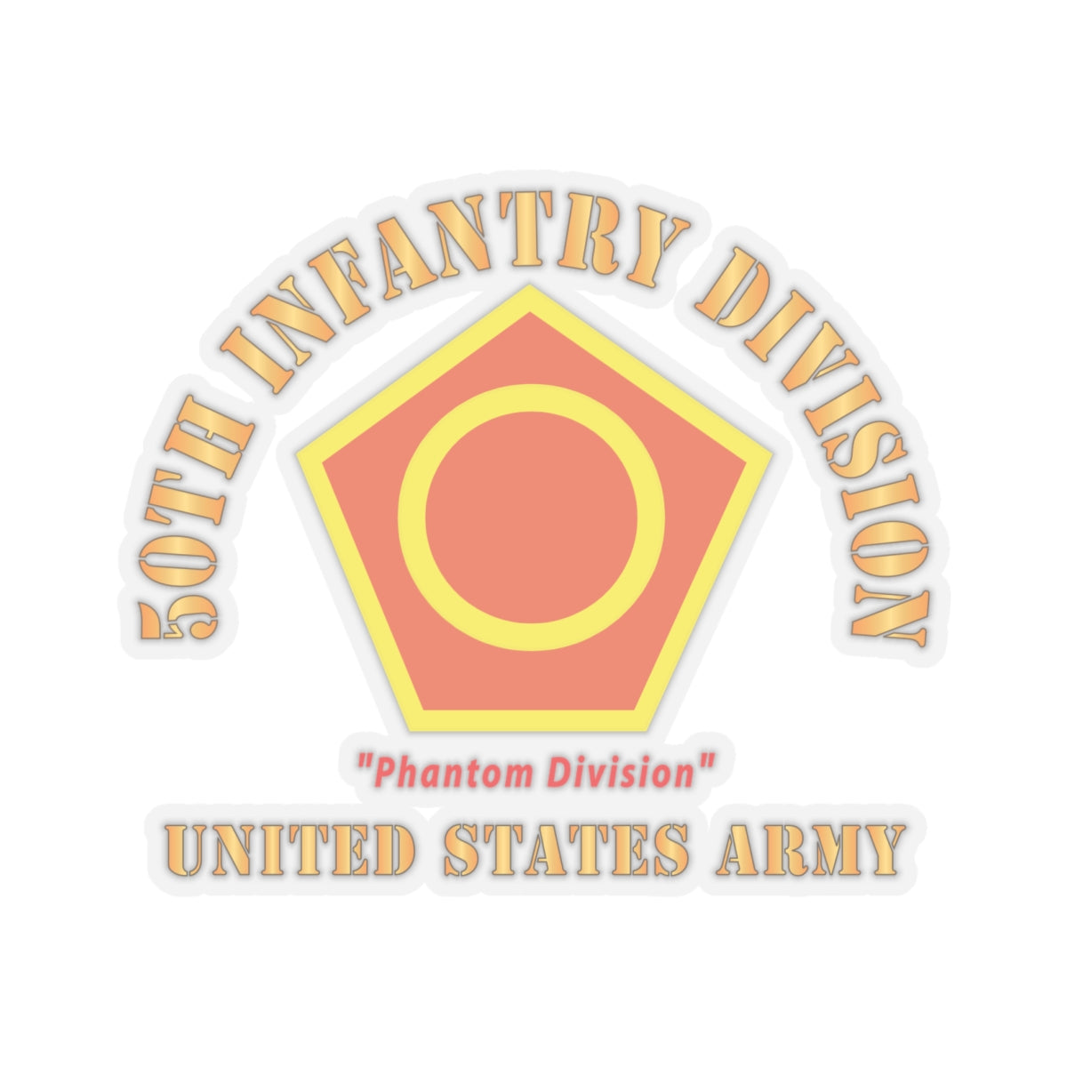 Kiss-Cut Stickers - Army - SSI - 50th Infantry Division - Phantom Division - US Army Veteran X 300