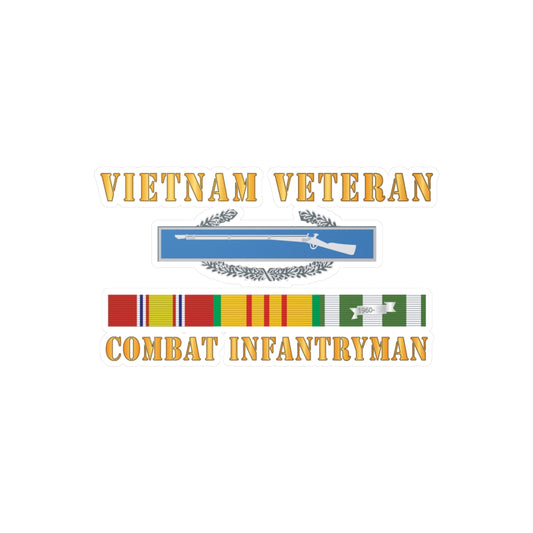 Kiss-Cut Vinyl Decals - Vietnam Veteran - Cbt Infantryman w CIB VN SVC X 300