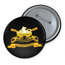 Load image into Gallery viewer, Custom Pin Buttons - 8th Cavalry Regiment w Br - Ribbon
