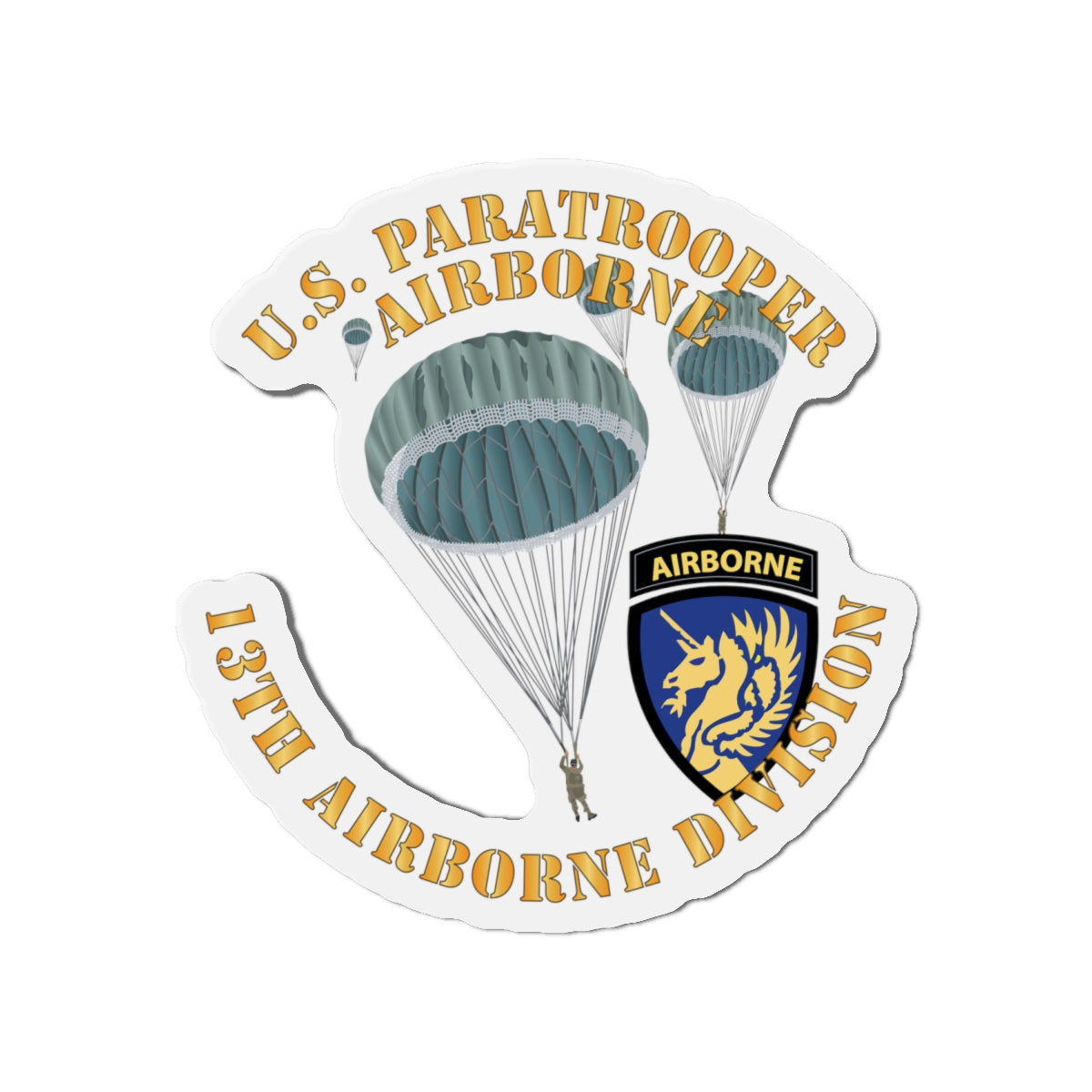 Die-Cut Magnets - Army - US Paratrooper - 13th Airborne Division X 300