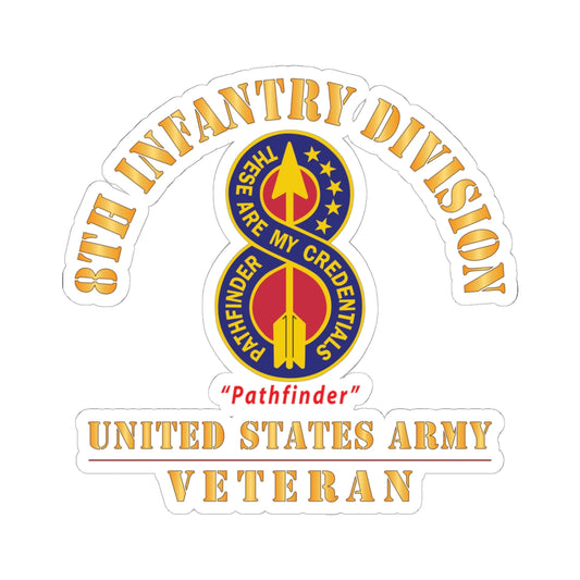 Kiss - Cut Stickers - Army - DUI - 8th Infantry Division - Pathfinder - US Army Veteran X 300
