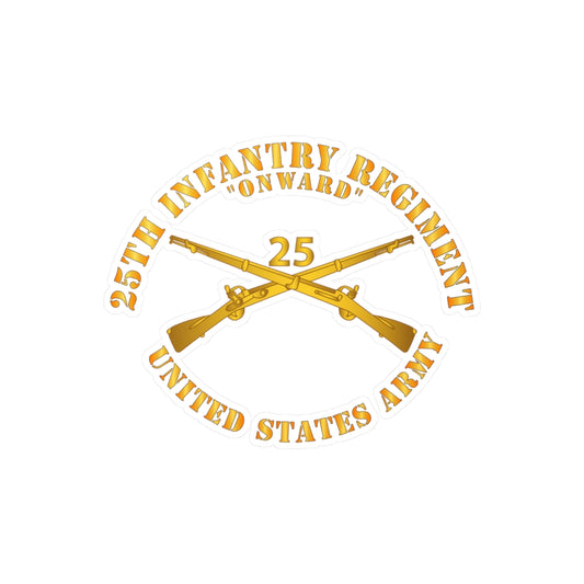 Kiss-Cut Vinyl Decals - Army - 25th Infantry Regiment - Onward  - Branch Insignia
