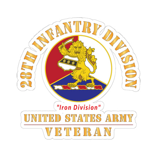 Kiss - Cut Stickers - Army - DUI - 28th Infantry Division - Iron Division - US Army Veteran X 300