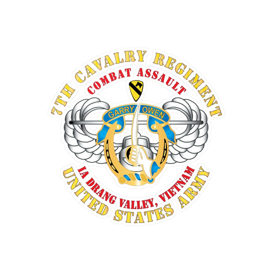 Kiss-Cut Vinyl Decals - Army - Air Assault - 7th Cav - IA Drang X300