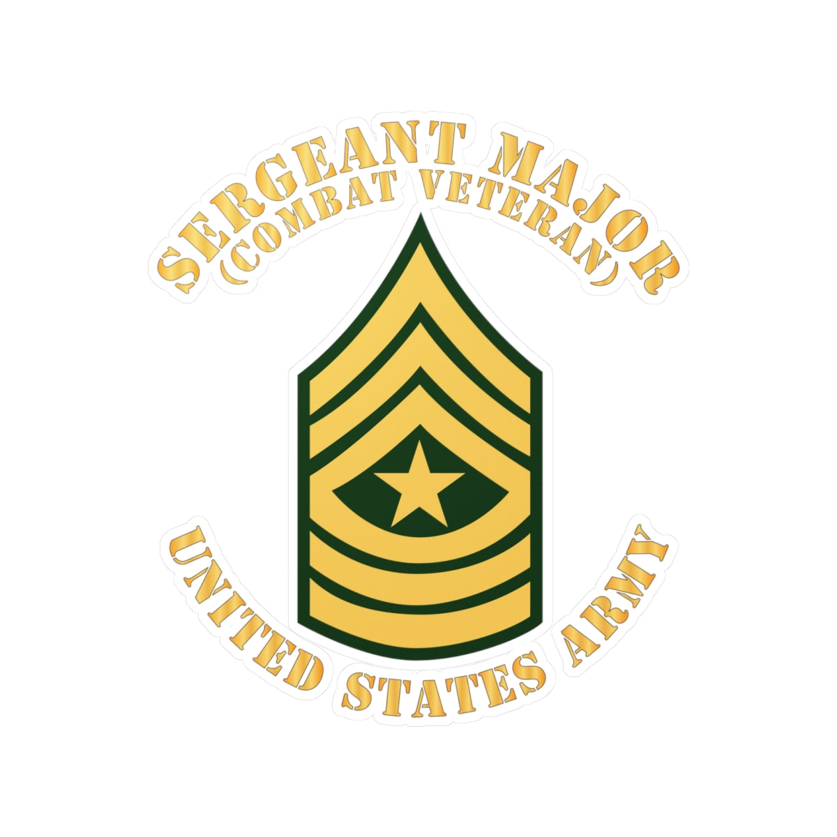 Kiss-Cut Vinyl Decals - Army - Sergeant Major - SGM - Combat Veteran - Flat X 300