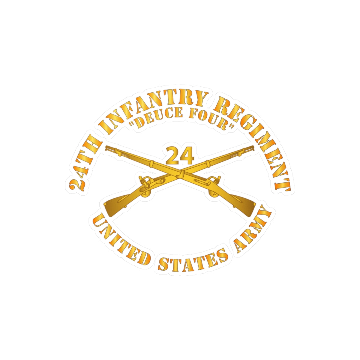 Kiss-Cut Vinyl Decals - Army - 24th Infantry Regiment - Deuce Four  - Branch Insignia