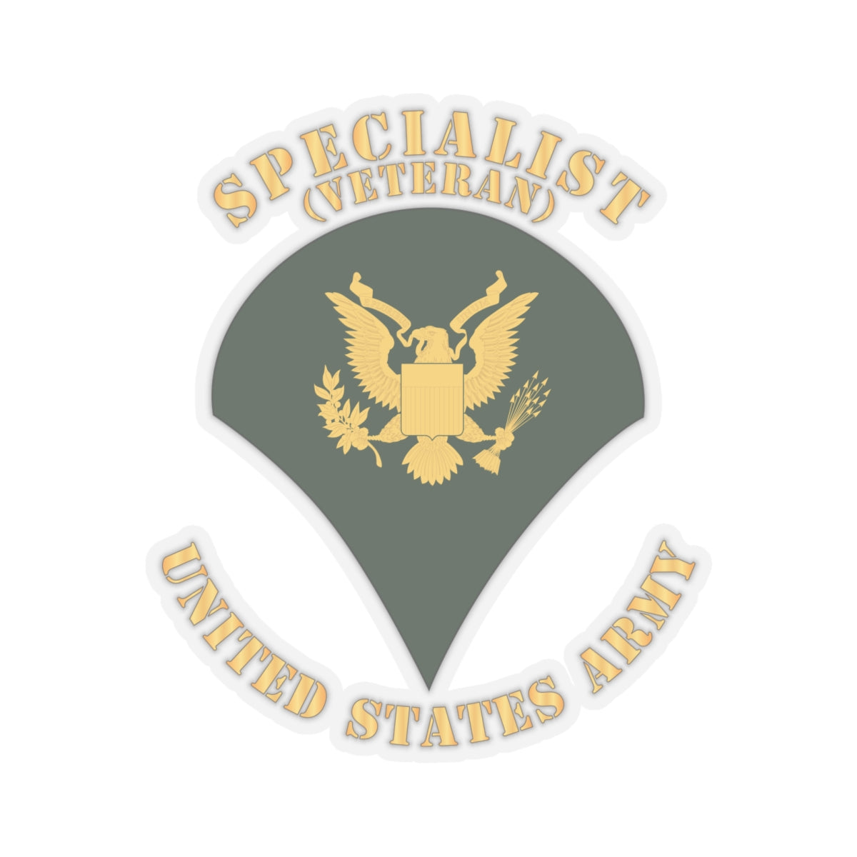Kiss-Cut Stickers - Army - Specialist - SP4 - Veteran - Flat X 300