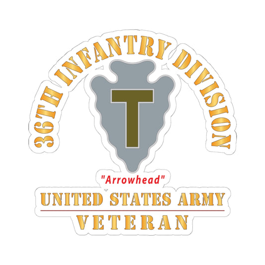 Kiss - Cut Stickers - Army - DUI - 36th Infantry Division - Arrowhead - US Army Veteran X 300