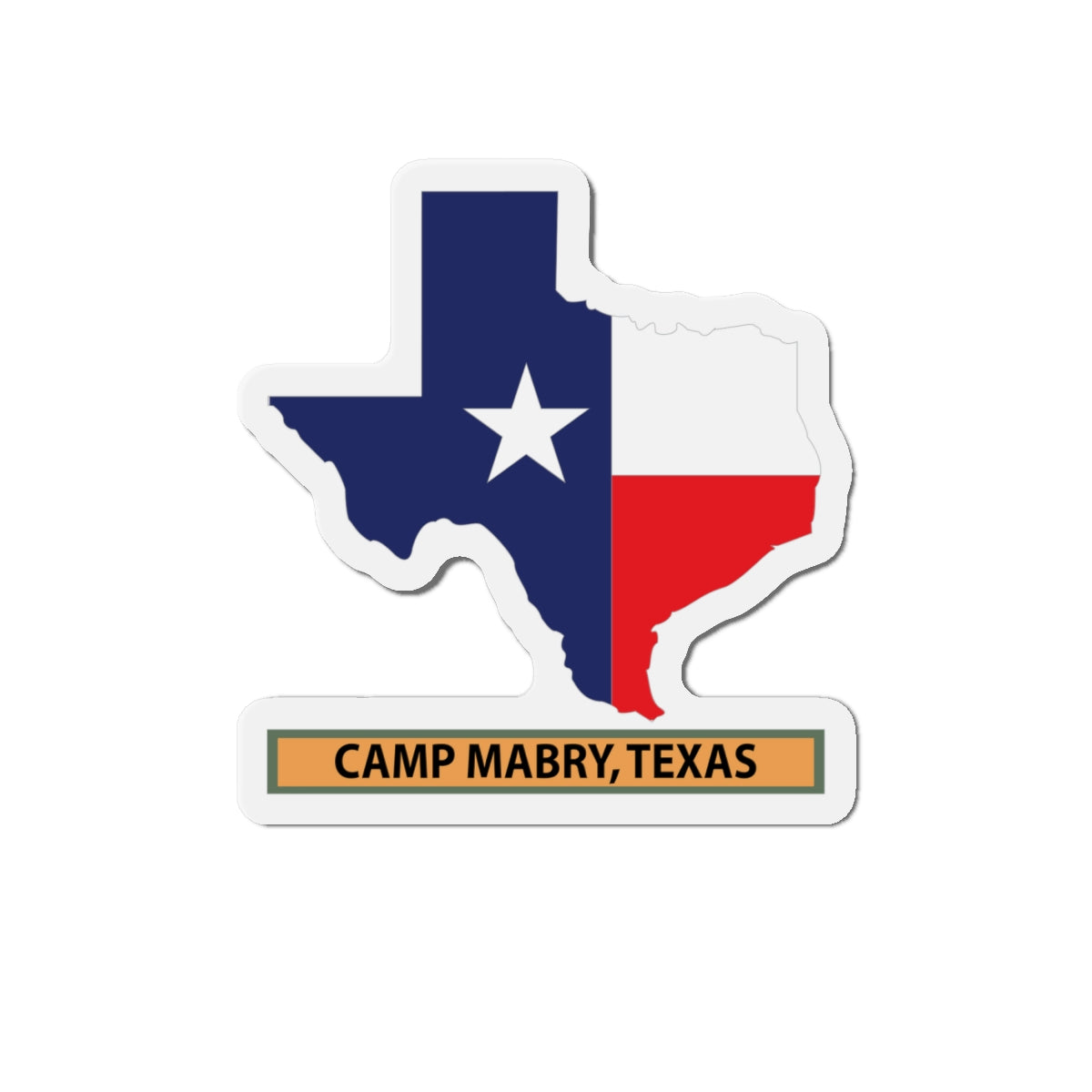 Die-Cut Magnets - Texas Map Overprint with Texas State Flag - Camp Mabry, Texas X 300