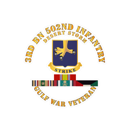 Kiss-Cut Vinyl Decals - Army - 3rd Bn 502nd Infantry - Desert Storm w Svc