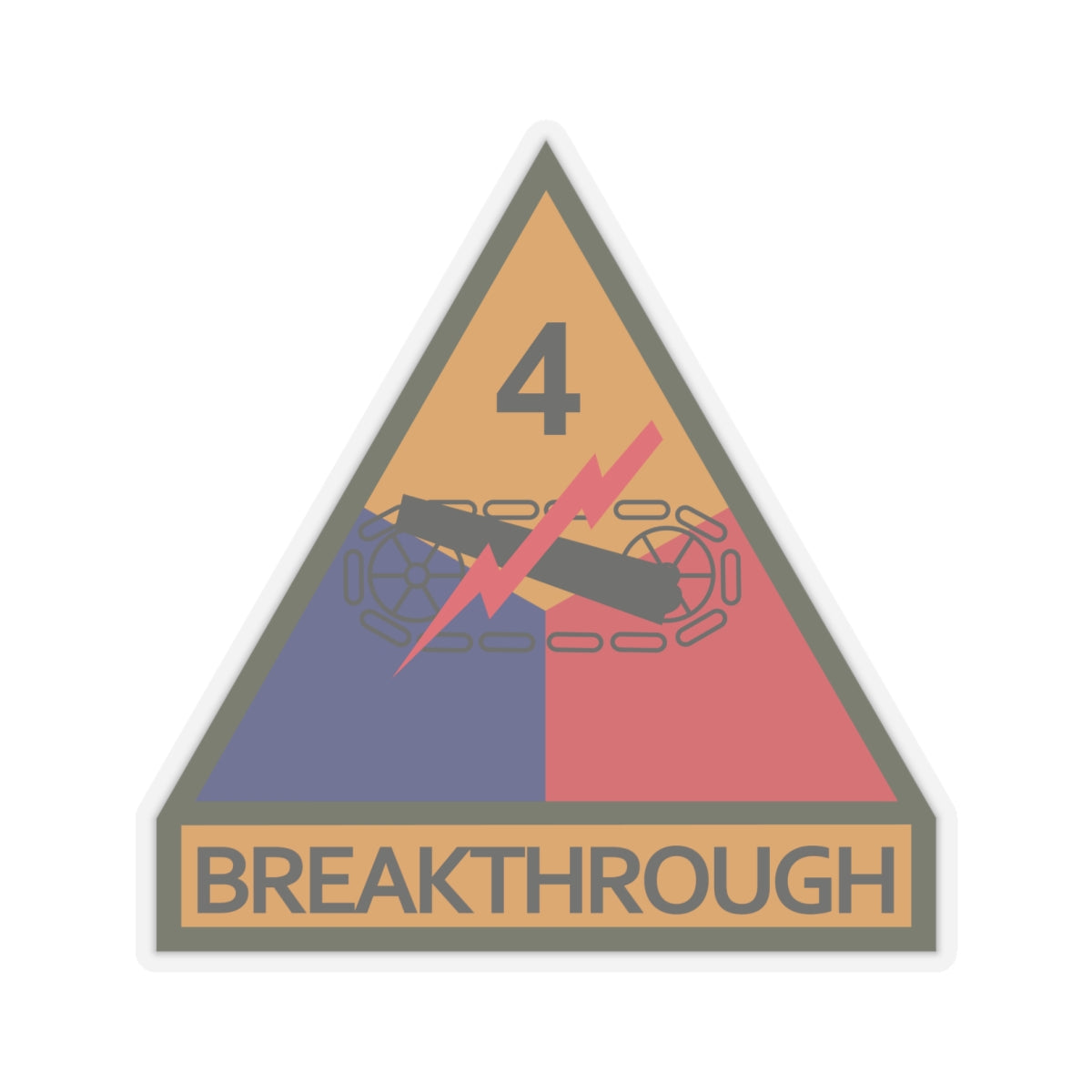 Kiss-Cut Stickers - SSI - 4th Armored Division w Name Tape X 300