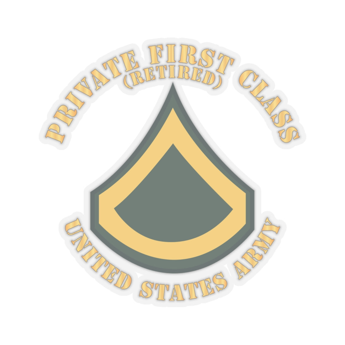 Kiss-Cut Stickers - Army - Private First Class - PFC - Retired - Flat X 300