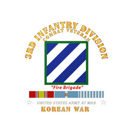 Kiss-Cut Vinyl Decals - Army - 3rd ID - Korean War w KOREA War SVC