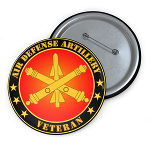 Custom Pin Buttons - Air Defense Artillery Veteran