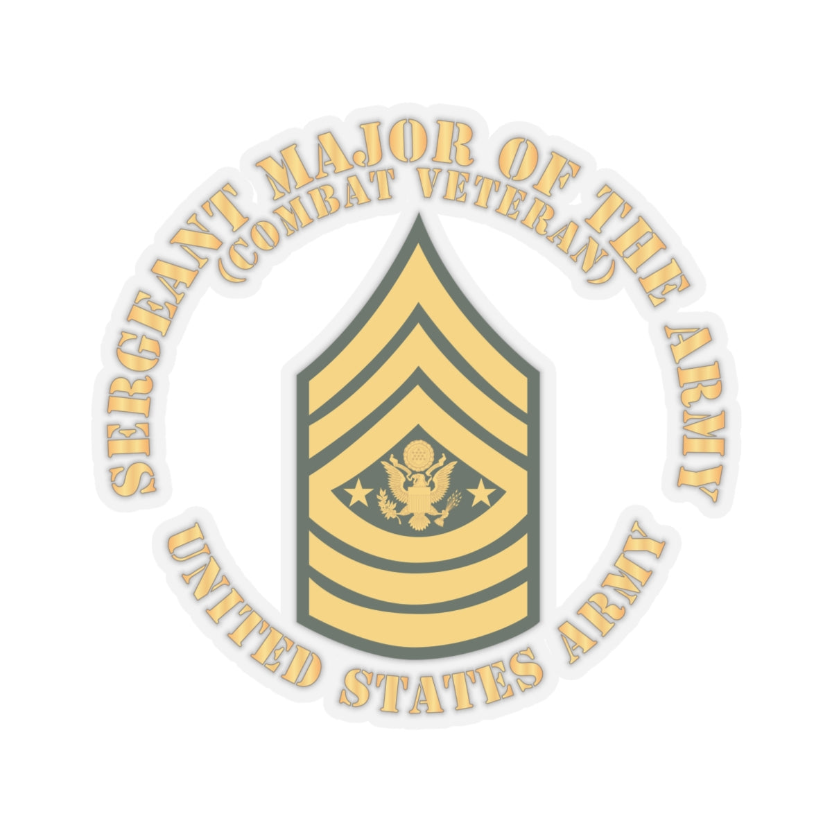 Kiss-Cut Stickers - Army - Sergeant Major of the Army - SMA - Combat Veteran - Flat X 300