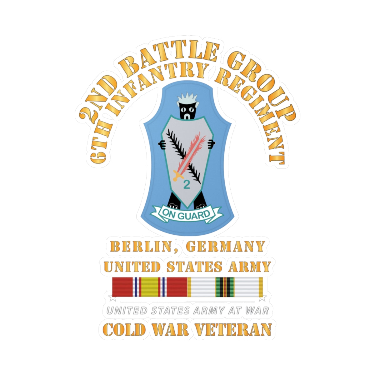 Kiss-Cut Vinyl Decals - 2nd Battlegroup - 6th Infantry Regt - Berlin Bde, Germany - COLD SVC X 300