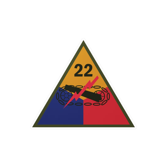 Kiss-Cut Vinyl Decals - SSI - 22nd Armored Division X 300